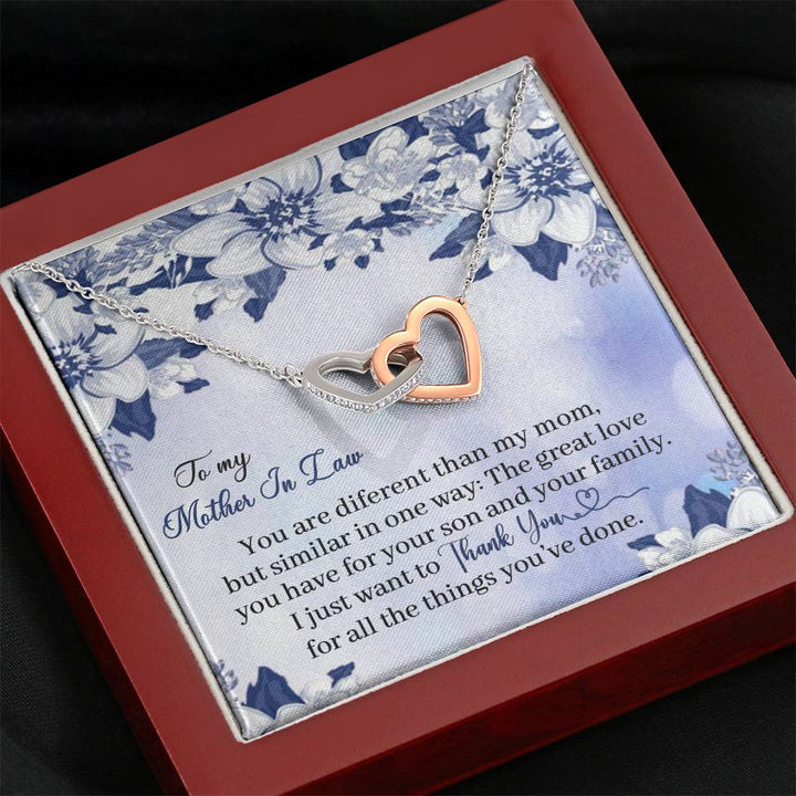 "To My Mother In Law" - Interlocking Necklace Gift Set - You Are Different Than My Mom But Similar in One Way - Bianca Ysabel
