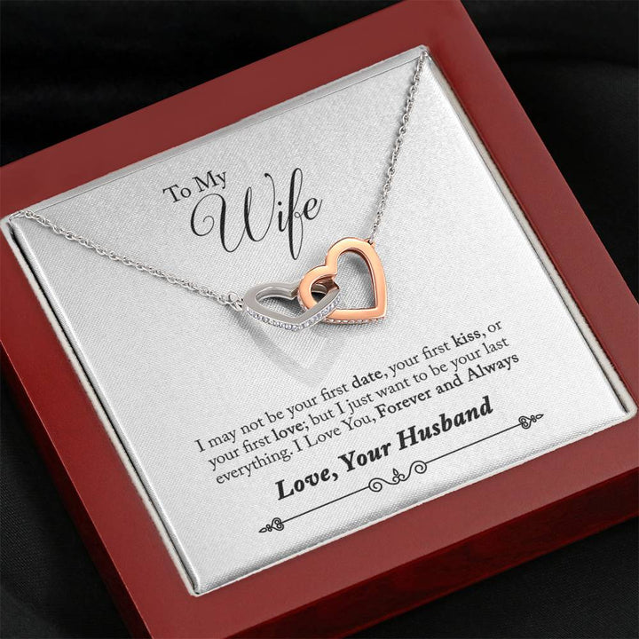 "To My Wife from Husband" - Interlocking Hearts Pendant Necklace Gift Set - I Love You, Forever and Always - Bianca Ysabel