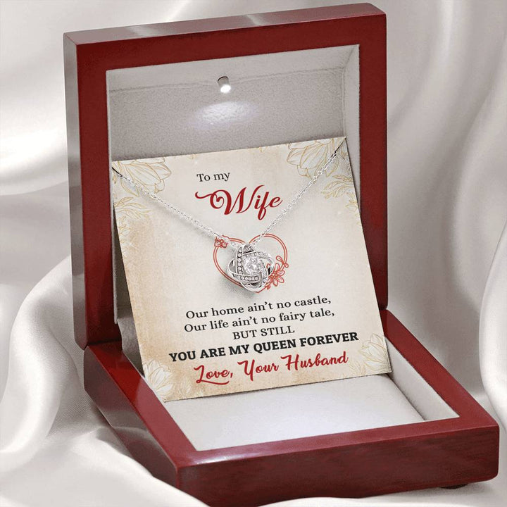"To My Wife from Husband" - Love Knot Necklace Gift Set - You Are My Queen Forever - Bianca Ysabel