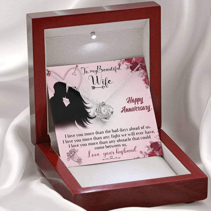 "To My Wife from Husband" - Love Knot Necklace Gift Set - I Love You More Than The Bad Days Ahead Of Us - Bianca Ysabel