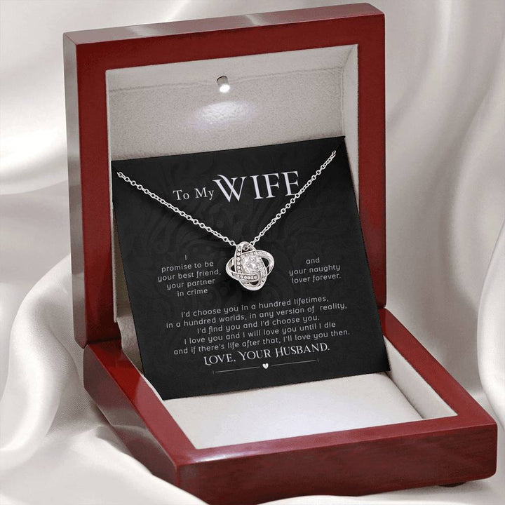 "To My Wife from Husband" - Love Knot Necklace Gift Set - I Love You and I will Love You Until I Die - Bianca Ysabel