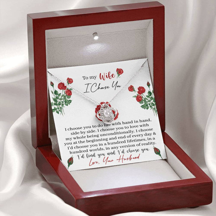 "To My Wife" - Love Knot Necklace Gift Set - I Choose  You To Do Life With Hand in Hand - Bianca Ysabel