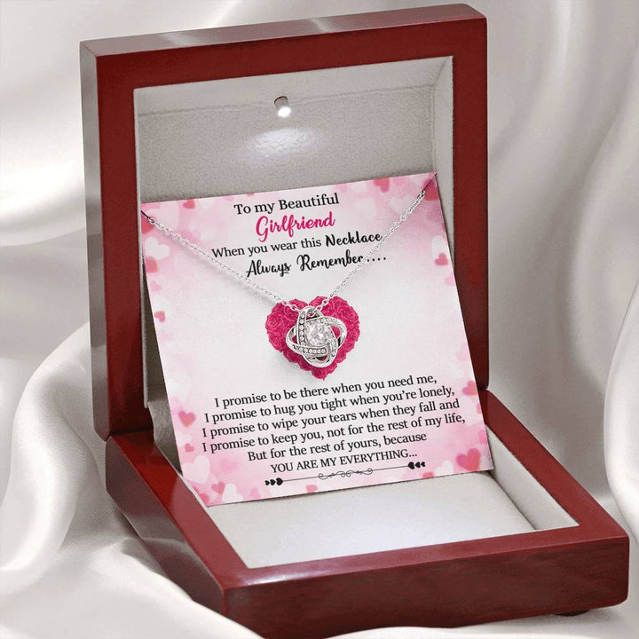 "To My Beautiful Girlfriend" - Love Knot Necklace Gift Set - I Promise To Love You Because You Are My Everything - Bianca Ysabel