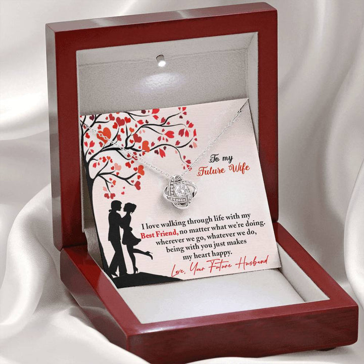 "To My Future Wife from Future Husband" - Love Knot Necklace Giftset - Being With You Makes My Heart Happy - Bianca Ysabel