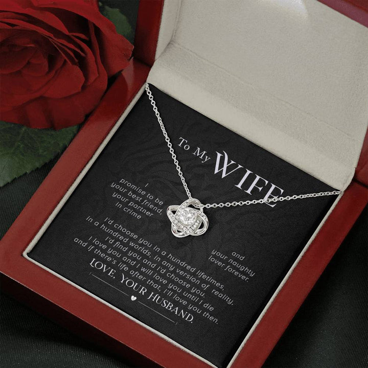 "To My Wife from Husband" - Love Knot Necklace Gift Set - I Love You and I will Love You Until I Die - Bianca Ysabel
