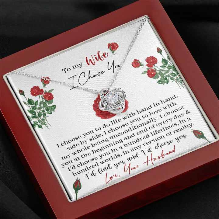 "To My Wife" - Love Knot Necklace Gift Set - I Choose  You To Do Life With Hand in Hand - Bianca Ysabel