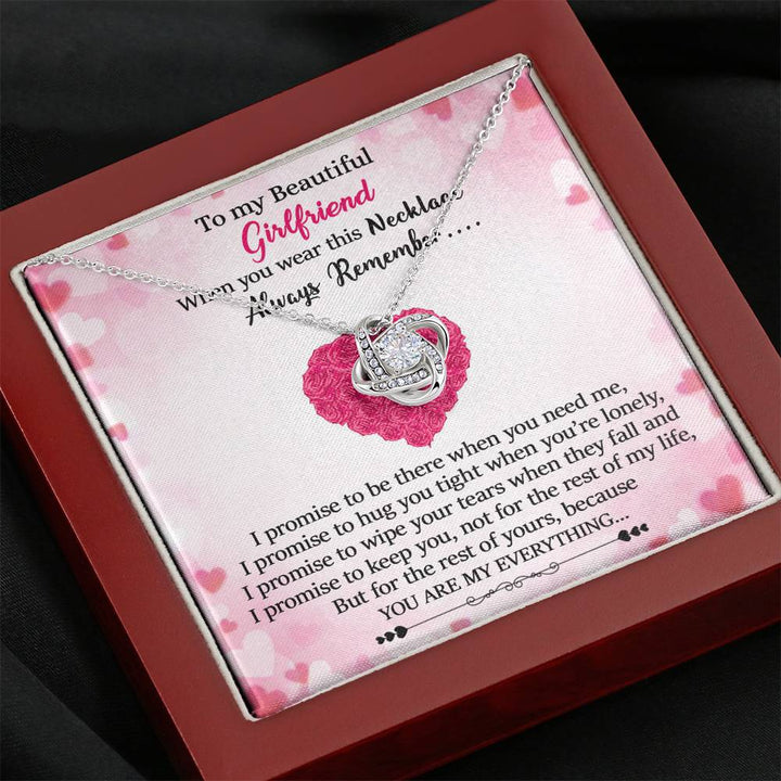 "To My Beautiful Girlfriend" - Love Knot Necklace Gift Set - I Promise To Love You Because You Are My Everything - Bianca Ysabel