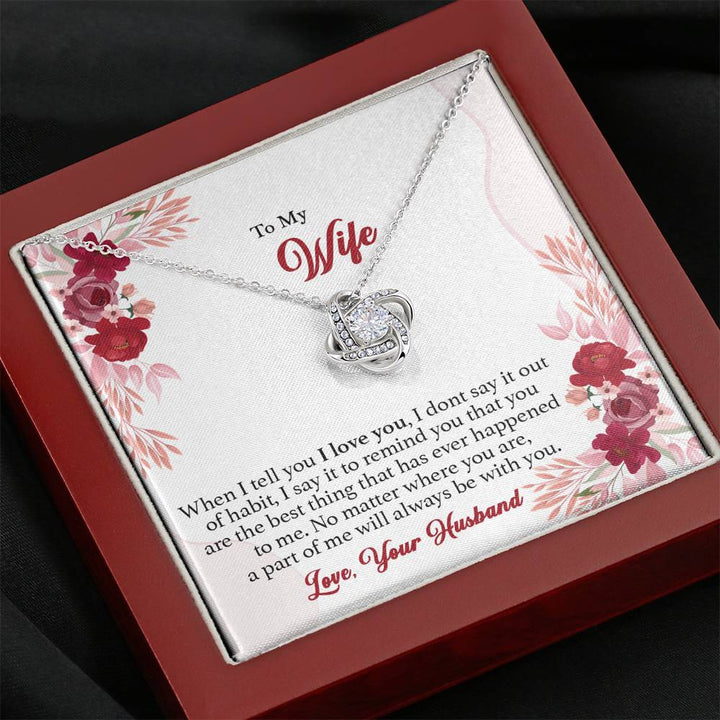 "To My Wife from Husband" Love Knot Necklace Giftset - You Are The Best Thing That Ever Happened To Me - Bianca Ysabel