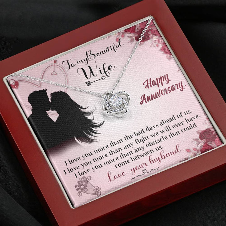"To My Wife from Husband" - Love Knot Necklace Gift Set - I Love You More Than The Bad Days Ahead Of Us - Bianca Ysabel