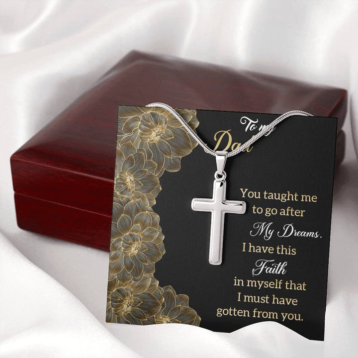 "To My Dad" - Cross Necklace Gift Set - You Taught Me To Go After My Dreams - Bianca Ysabel