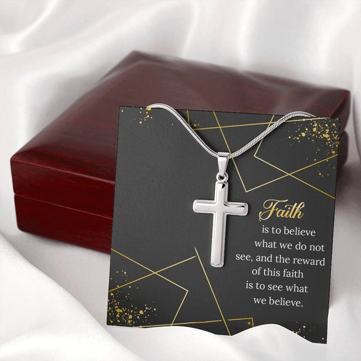 "To My Husband from Wife" - Cross Necklace Gift  Set - Faith Is To Believe What We Do Not See - Bianca Ysabel
