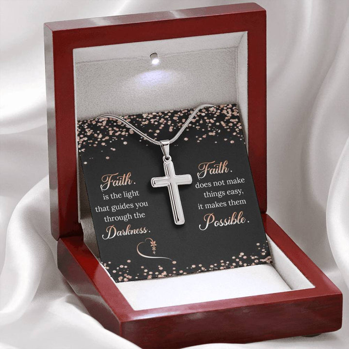 "To My Husband from Wife" - Cross Necklace Gift Set - Faith Is The Light That Guides You Through The Darkness - Bianca Ysabel