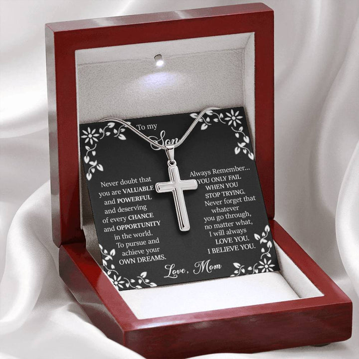 "To My Son from Mom" - Cross Necklace Gift Set - I Will Always Love You - Bianca Ysabel
