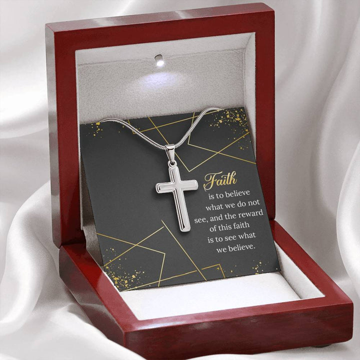 "To My Husband from Wife" - Cross Necklace Gift  Set - Faith Is To Believe What We Do Not See - Bianca Ysabel