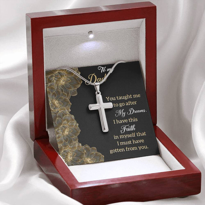"To My Dad" - Cross Necklace Gift Set - You Taught Me To Go After My Dreams - Bianca Ysabel