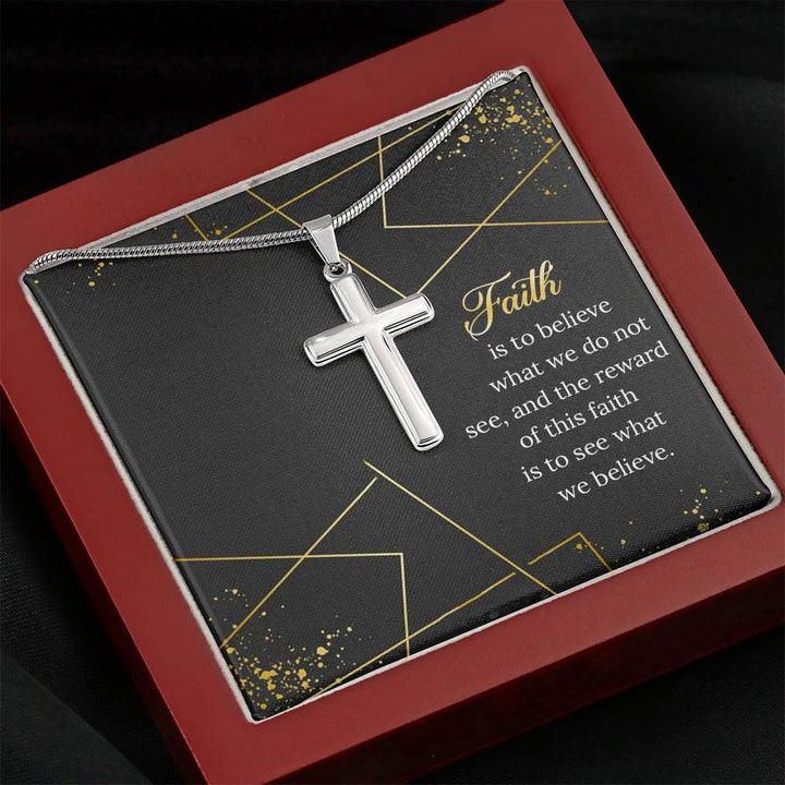 "To My Husband from Wife" - Cross Necklace Gift  Set - Faith Is To Believe What We Do Not See - Bianca Ysabel