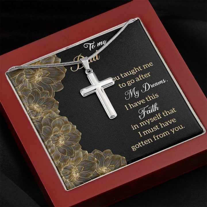 "To My Dad" - Cross Necklace Gift Set - You Taught Me To Go After My Dreams - Bianca Ysabel